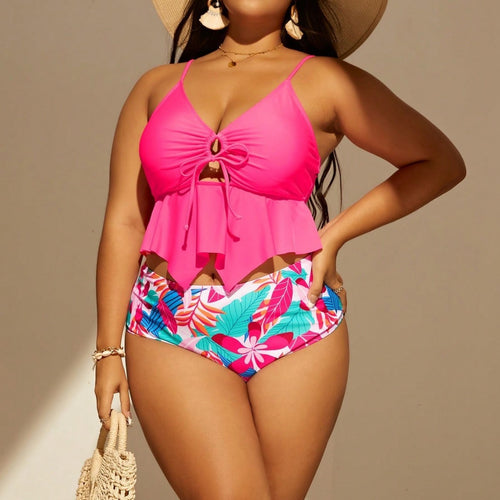 Damen Bikiniset mit Rüschendesign und verstellbaren Trägern Echo Archiv