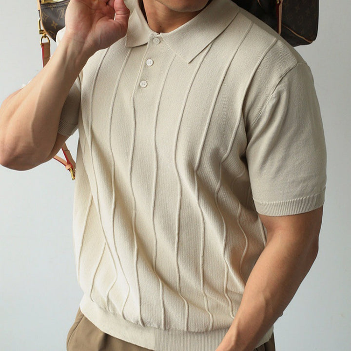 Herren Kurzarm Poloshirt mit Struktur Echo Archiv
