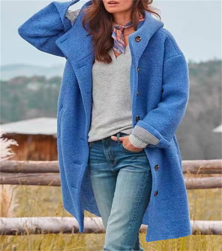 Damen Lange Wolle-Mix Jacke mit weichem Innenfutter und praktischen Taschen Echoarchiv