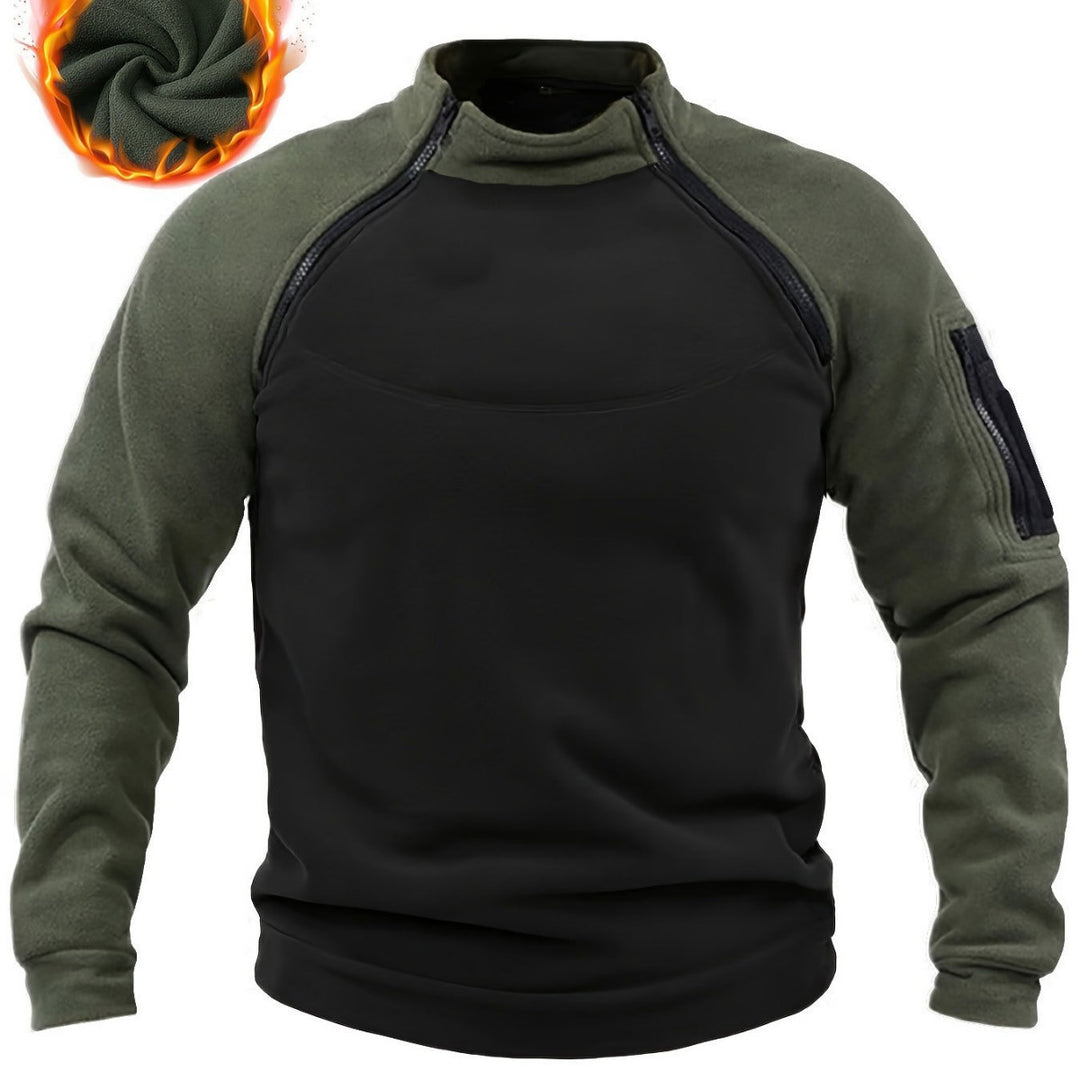 Herren Technischer Fleece-Pullover mit winddichter Frontpaneel und Armtasche Echo Archiv
