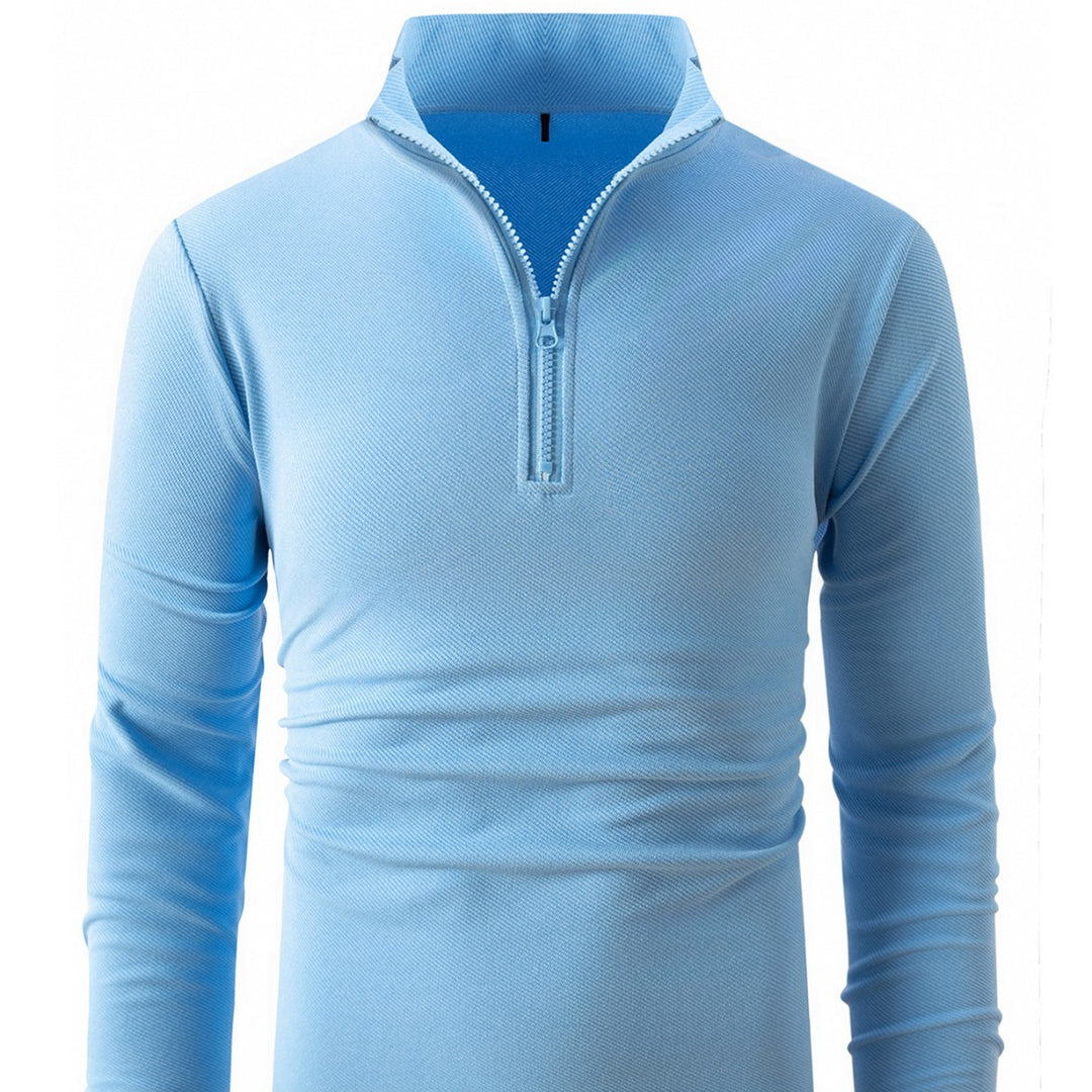 Herren sportliches Langarm-Zip-Hemd Echoarchiv