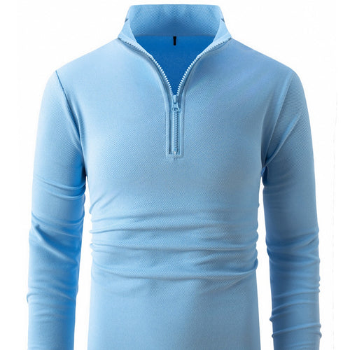 Herren sportliches Langarm-Zip-Hemd Echoarchiv