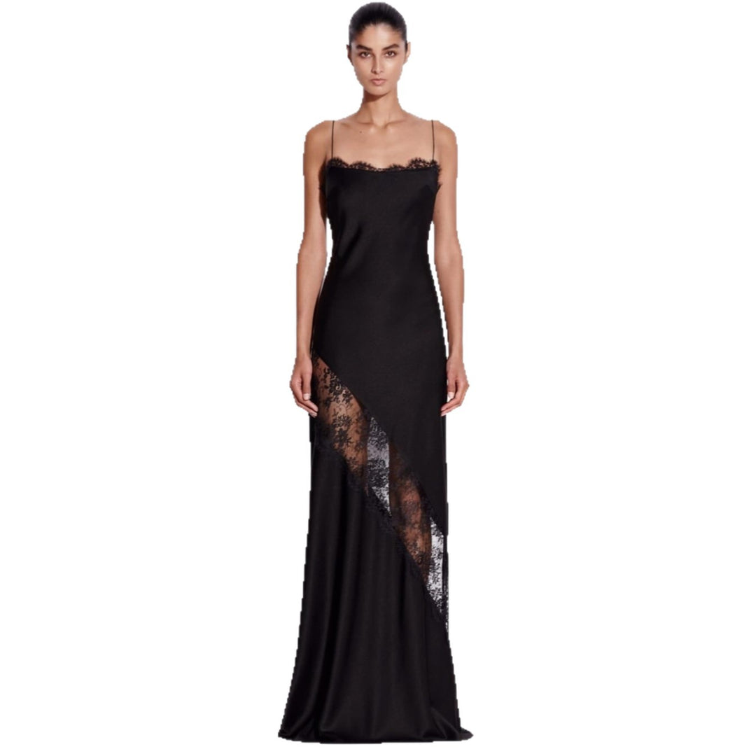 Damen Elegantes Abendkleid mit raffiniertem Spitzenbesatz Echo Archiv