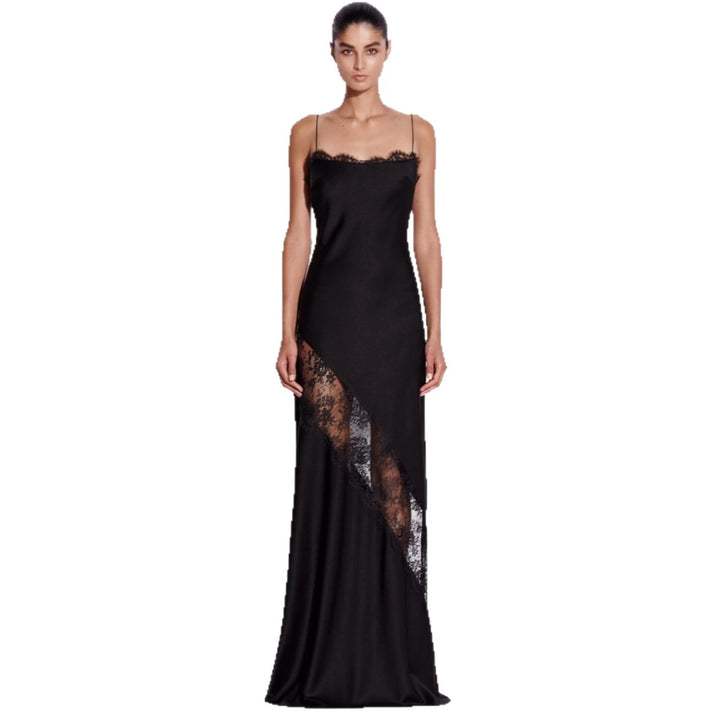 Damen Elegantes Abendkleid mit raffiniertem Spitzenbesatz Echo Archiv