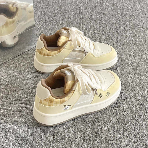 Damen Sneakers im verspielten Karo-Look mit Tiermotiven und bequemer Dämpfung Echo Archiv