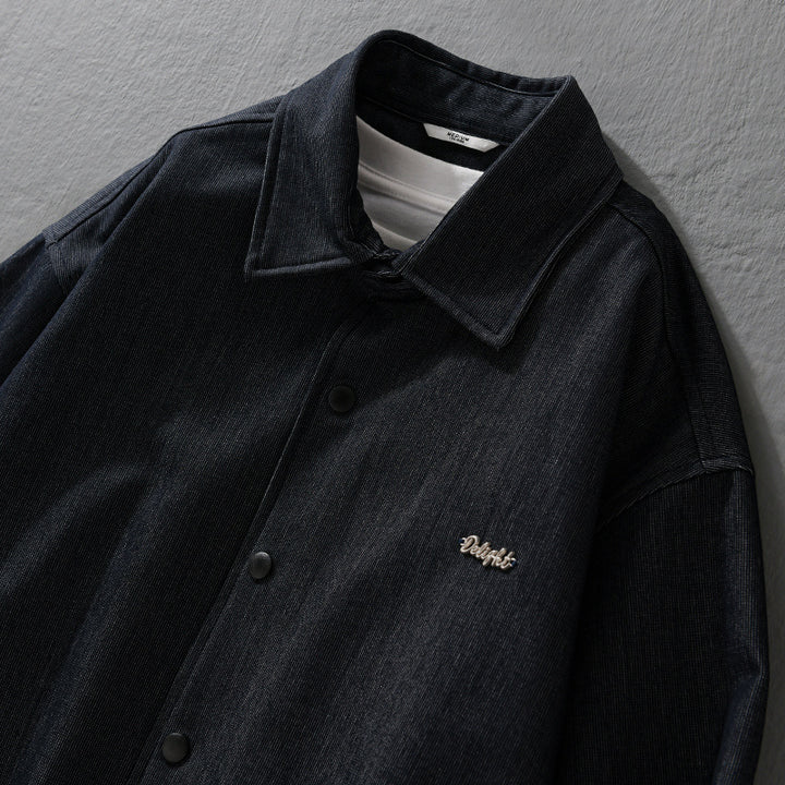Herren Jeansjacke mit Druckknöpfen und elastischem Saum Echoarchiv