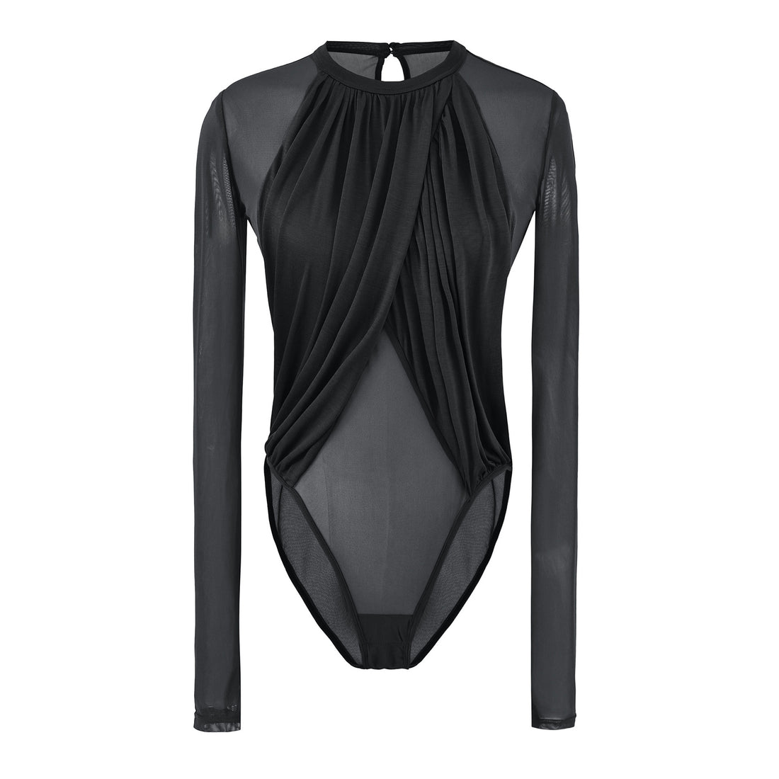 Damen Drapiertes Mesh-Body mit geraffter Vorderpartie Echoarchiv