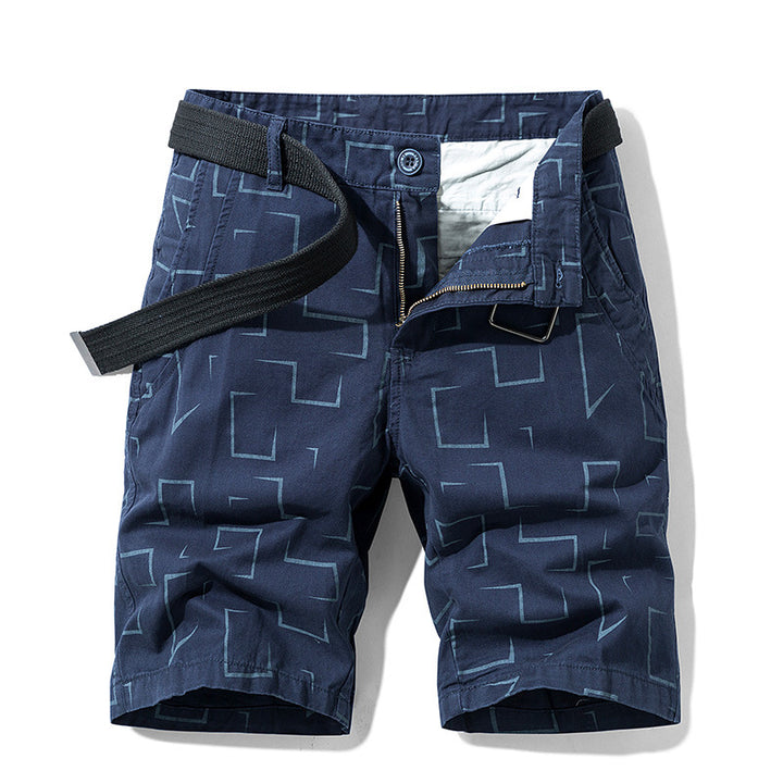 Herren Cargoshorts mit modischem geometrischem Muster und elastischem Bund Echoarchiv