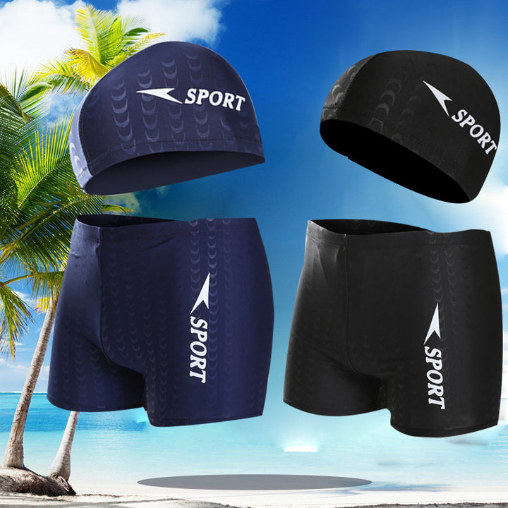 Herren Sportliche Schwimmshorts mit passender Badekappe Echo Archiv