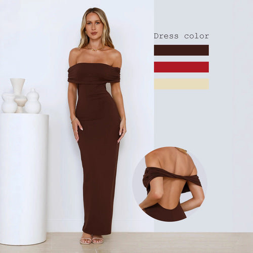 Damen Elegantes Maxikleid mit Off-Shoulder Schnitt und figurbetonter Passform Echo Archiv