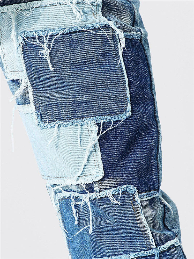 Herren Zerrissene Patchwork Jeans Echoarchiv