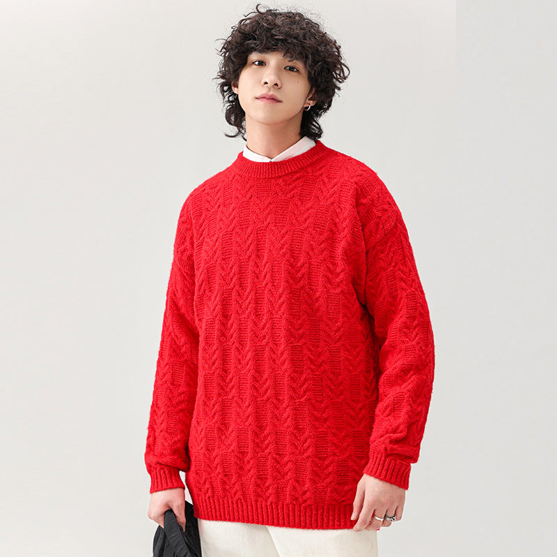Herren Grobstrickpullover mit klassischem Muster Echoarchiv