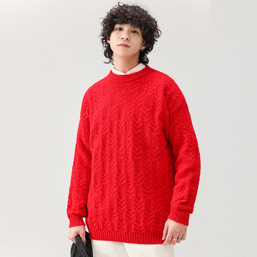 Herren Grobstrickpullover mit klassischem Muster Echoarchiv