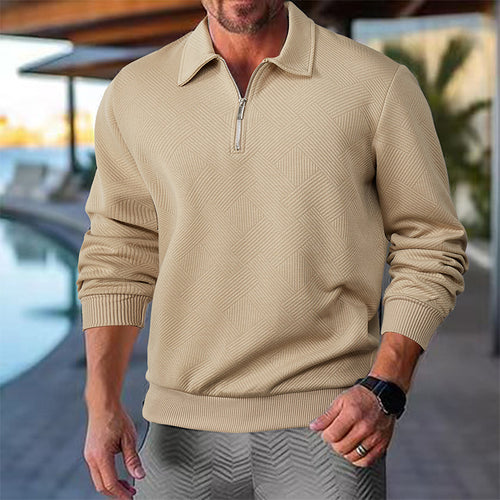 Herren nan strukturierter Troyer mit halbem Reißverschluss und Stehkragen Echo Archiv