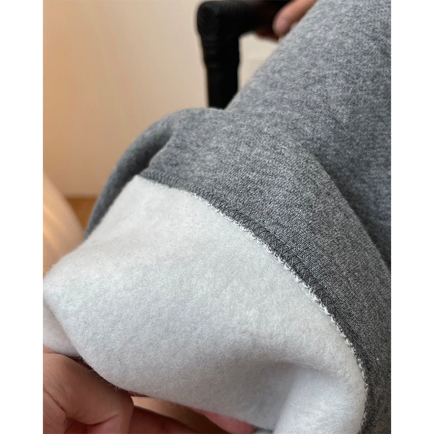Damen Extraweite Palazzosweathose aus Baumwoll-Fleece mit Tunnelzug und Eingrifftaschen Echoarchiv