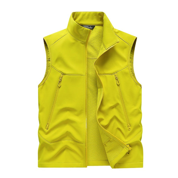 Herren Wasserabweisende Softshell-Weste mit Stehkragen, Reißverschlusstaschen & Atmungsaktivem Futter Echoarchiv