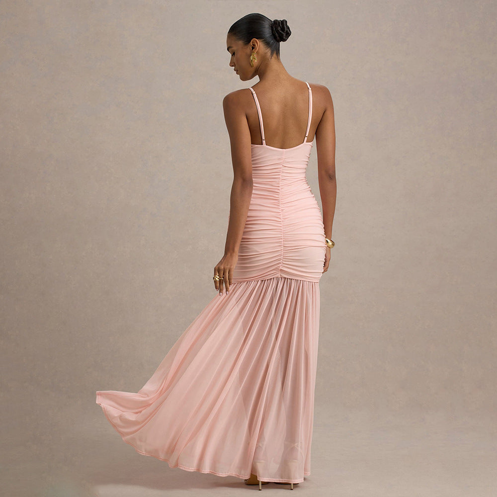 Damen Elegantes bodenlanges Kleid mit raffinierten Rüschendetails Echo Archiv