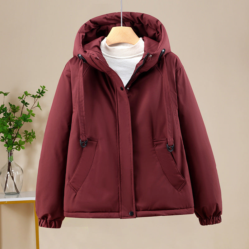 Damen Kurze Thermo-Kapuzenjacke mit Tunnelzug, Winddichter Außenhülle und elastischen Bündchen Echo Archiv