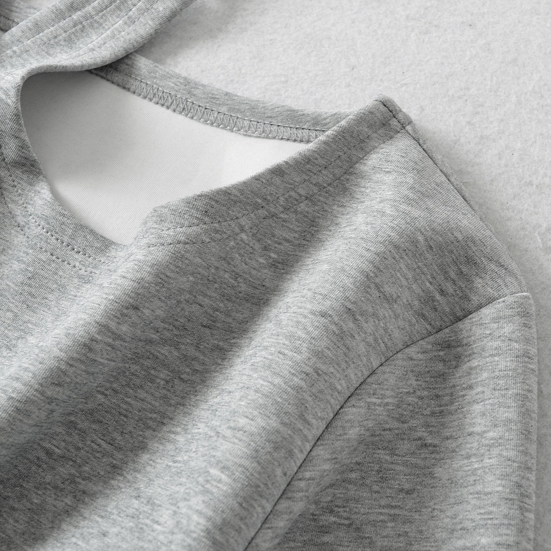 Damen Cropped Sweatshirt mit Neckholder, Cold-Shoulder und Wickeloptik Echoarchiv