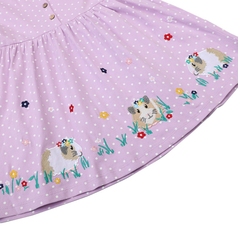 Mädchen Freizeitkleid mit liebevollem Tier- und Blütenmotiv Echo Archiv