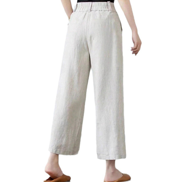 Damen Weite Leinenhose mit elastischem Bund und praktischen Seitentaschen Echo Archiv