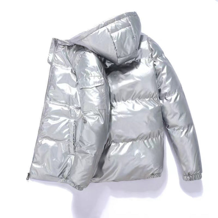 Herren nan glänzende Steppjacke mit Kapuze, wattierter Thermofütterung und wasserabweisender Lackoptik Echo Archiv