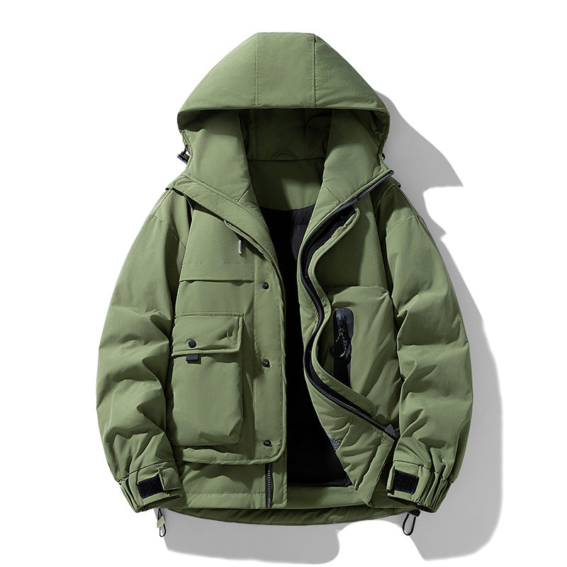 Herren wattierte Kapuzen-Fieldjacke mit Multifunktionstaschen Echo Archiv