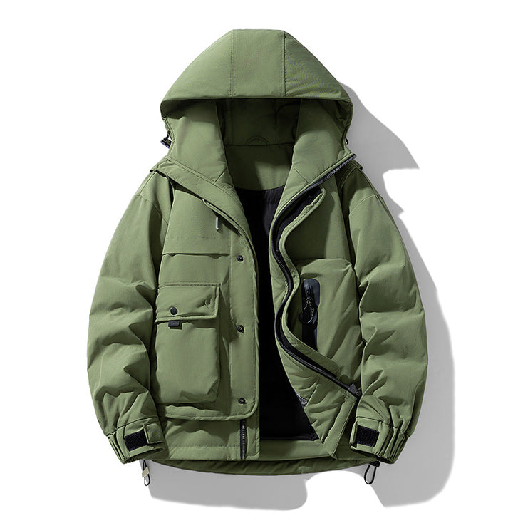 Herren wattierte Kapuzen-Fieldjacke mit Multifunktionstaschen Echo Archiv