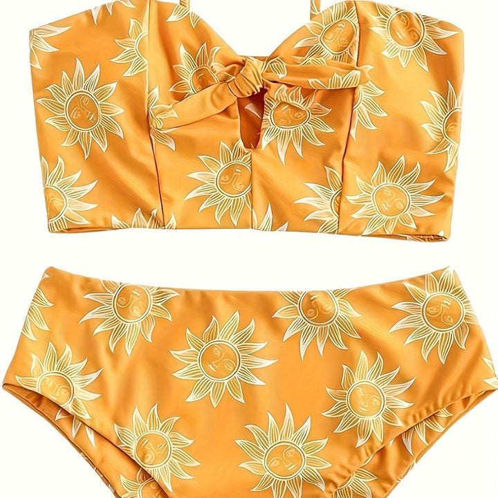 Damen Bikiniset mit strukturiertem Oberteil und hoch geschnittenem Hosenrock Echo Archiv