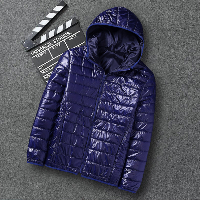 Herren nan ultraleichte Kapuzen-Steppjacke mit Packfunktion und winddichtem Shell Echo Archiv