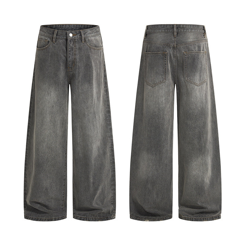 Herren Weitfallende Denimhose mit Used-Waschung, verlängerter Saumkante und entspanntem Bund Echo Archiv