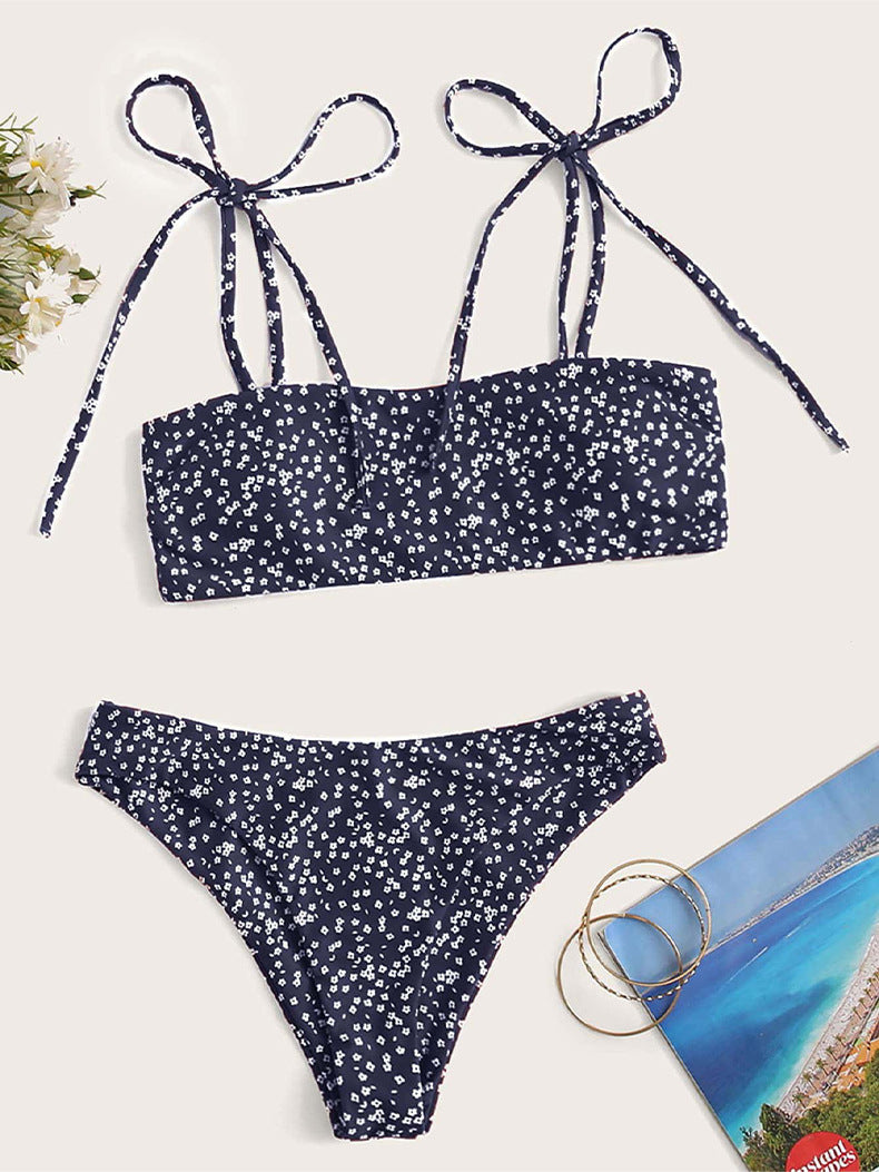 Damen Bandeau-Bikini mit verspielten Bindebändern Echo Archiv