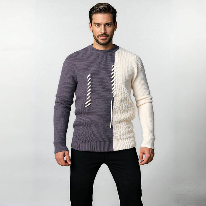Unisex nan strukturierter Oversize-Strickpullover mit Zopfmuster und dekorativer Steppnaht Echo Archiv