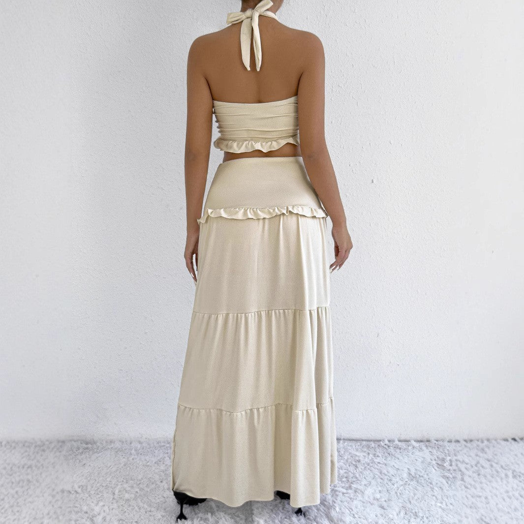 Damen Maxi-Rock mit croptop Design und Rüschendetails Echo Archiv