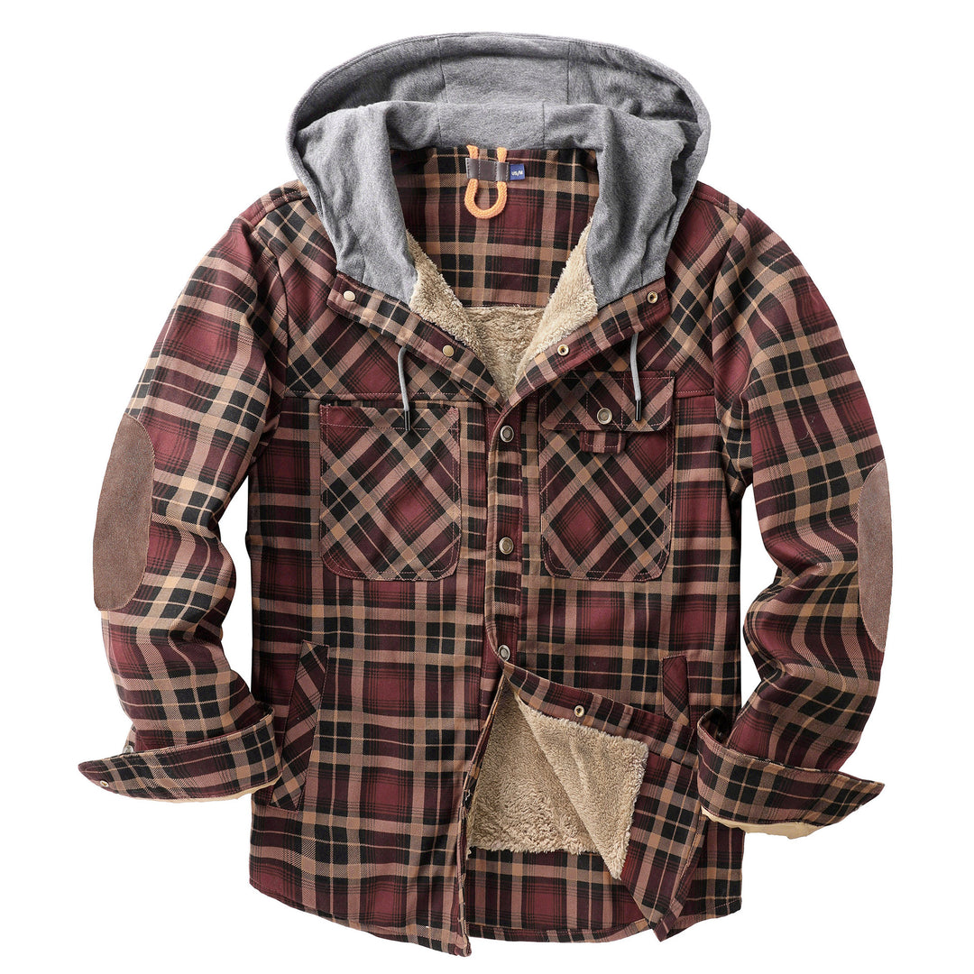 Herren Flanelljacke mit Kapuze und weichem Futter Echoarchiv