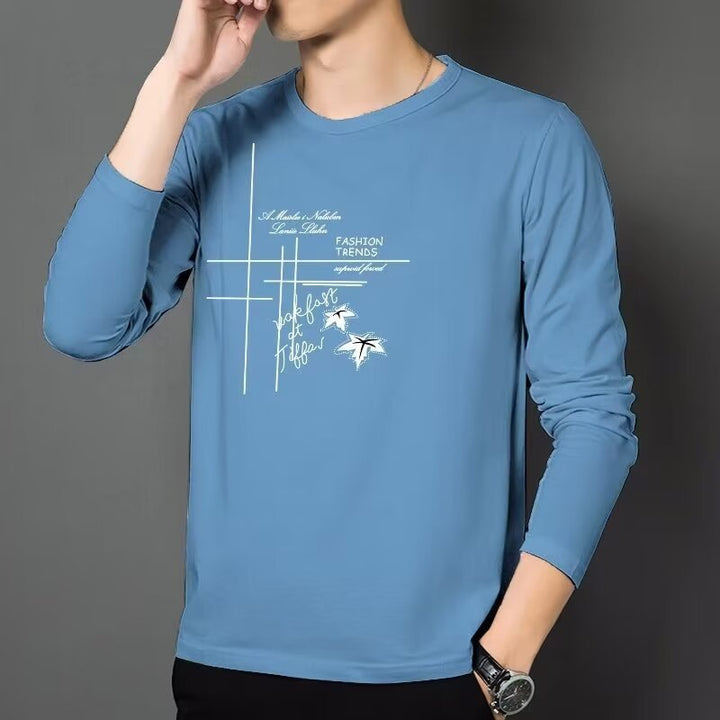 Herren Modisches Langarmshirt mit kreativem Druck Echoarchiv