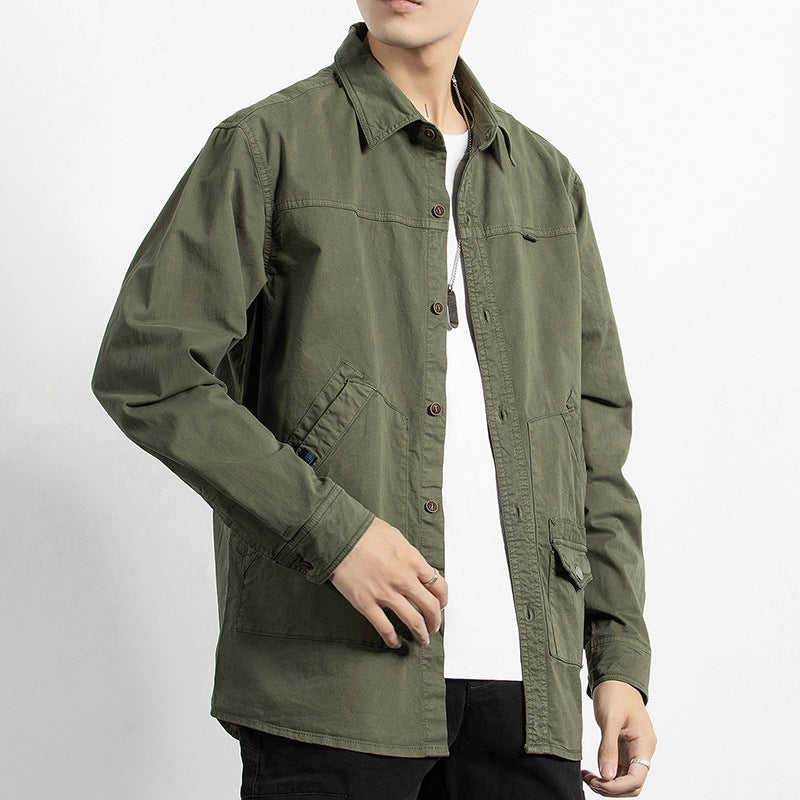 Herren Utility-Hemdjacke aus robustem Baumwoll-Twill mit Mehrfachtaschen Echo Archiv