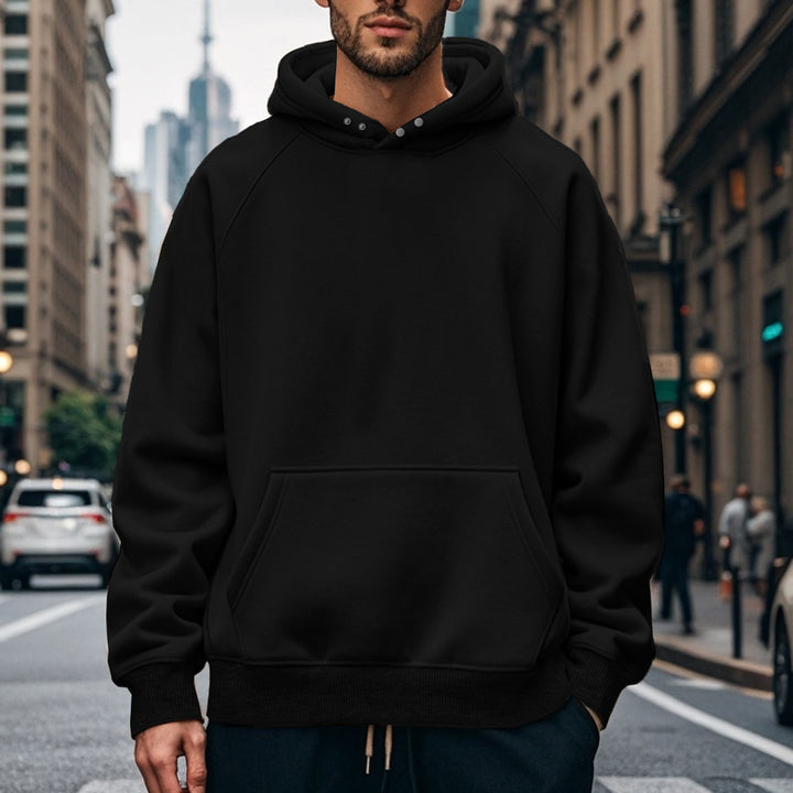Herren oversized Kapuzenpullover aus weichem Baumwollmix mit Kangaroo-Tasche Echoarchiv