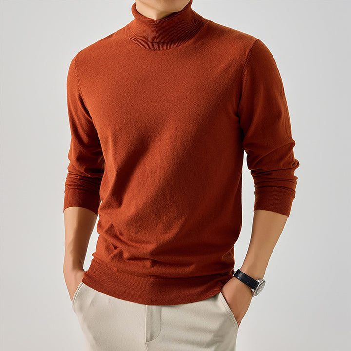 Herren Eleganter Rollkragenpullover aus feiner Wolle Echoarchiv