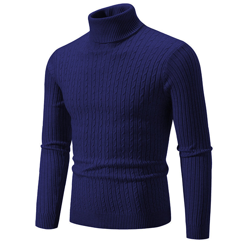Herren nan Rollkragenpullover mit Zopfstrick und schlanker Passform Echo Archiv