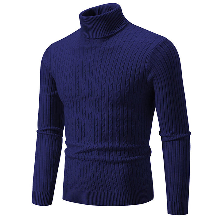 Herren nan Rollkragenpullover mit Zopfstrick und schlanker Passform Echo Archiv
