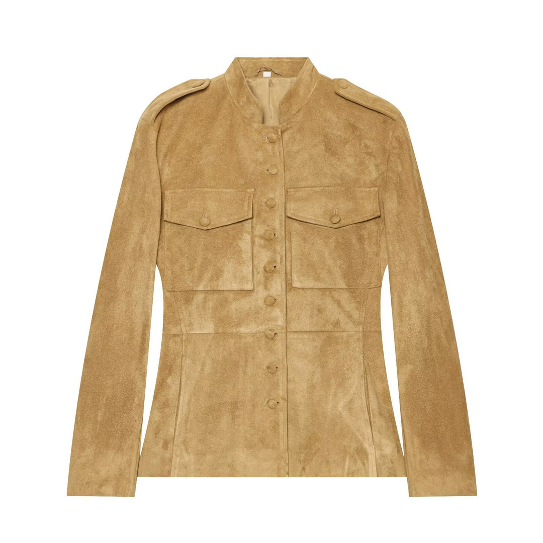 Damen Wildlederjacke im Militärstil mit Stehkragen Echo Archiv