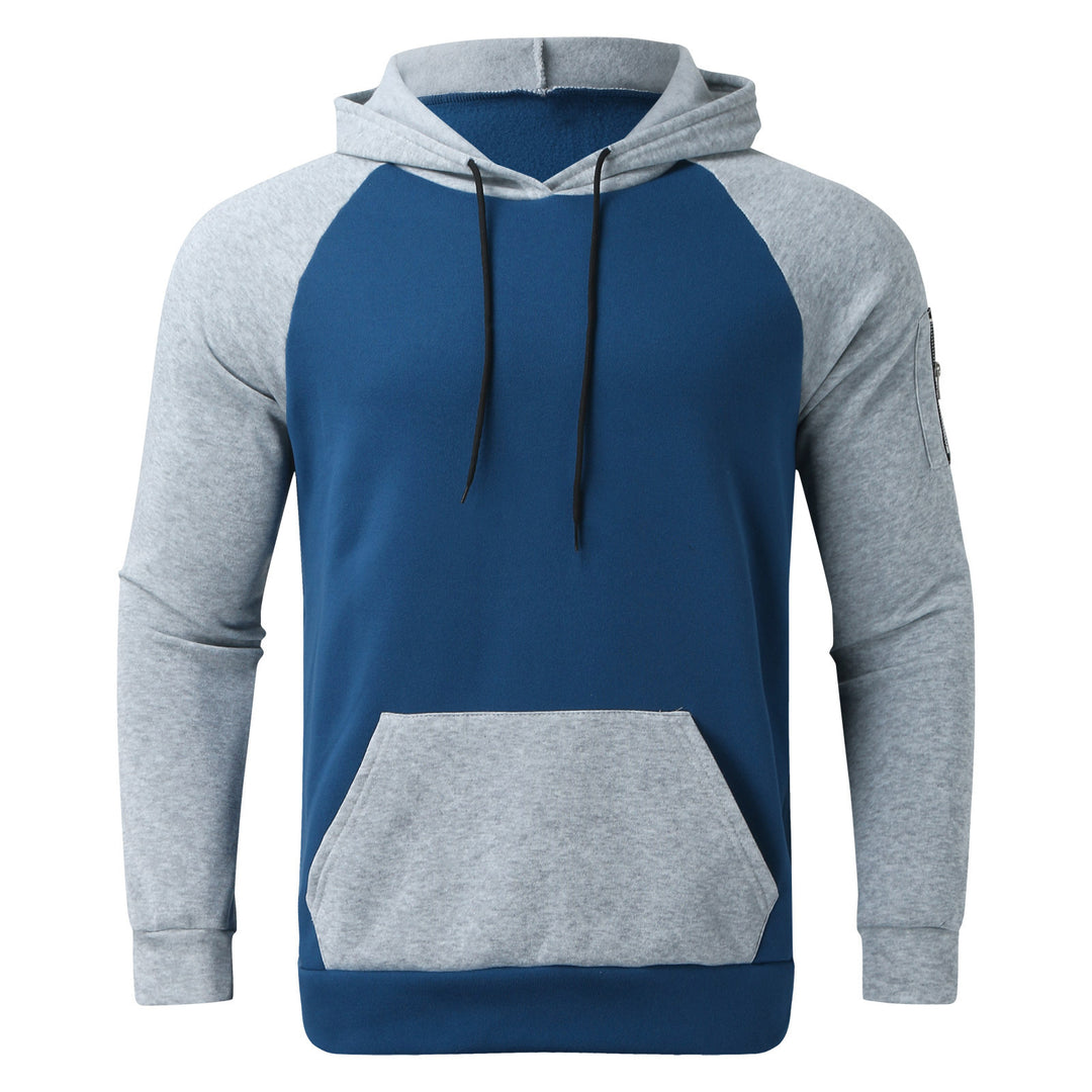 Herren nan Raglan-Kapuzenpullover aus Baumwollmix mit Kängurutasche, Ärmeltasche und Kapuzenkordel Echo Archiv