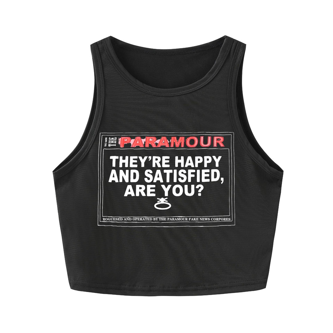 Damen Crop-Top mit kreativem Schriftzug und lässigem Schnitt Echo Archiv