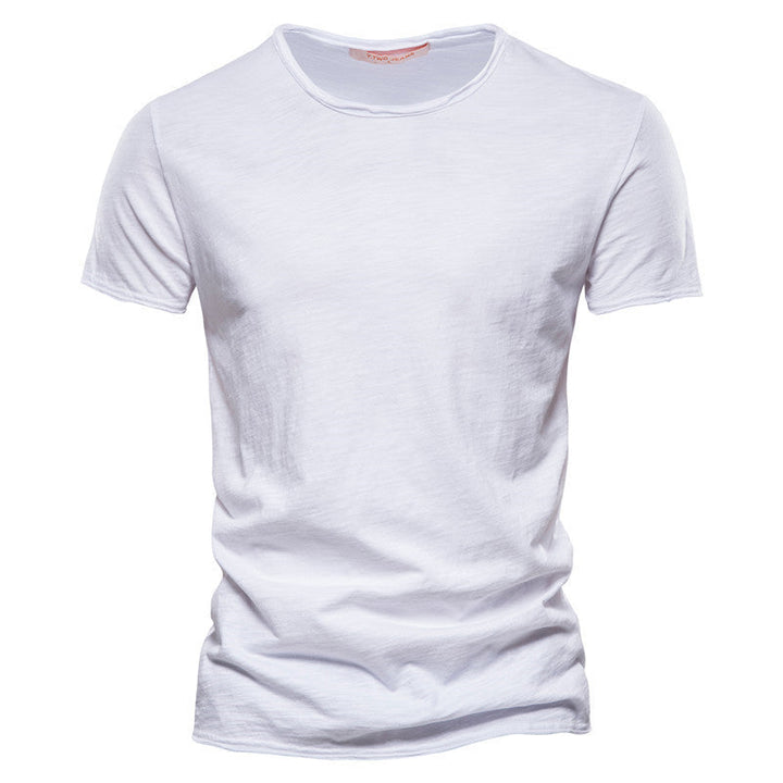 Herren nan leichtes Baumwollshirt mit Rundhalsausschnitt und schlanker Passform Echoarchiv