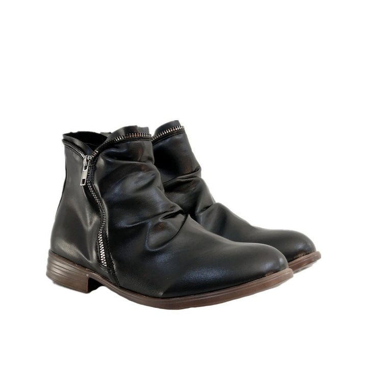 Damen Slouch‑Ankleboots mit dekorativem Reißverschluss und niedrigem Blockabsatz Echo Archiv
