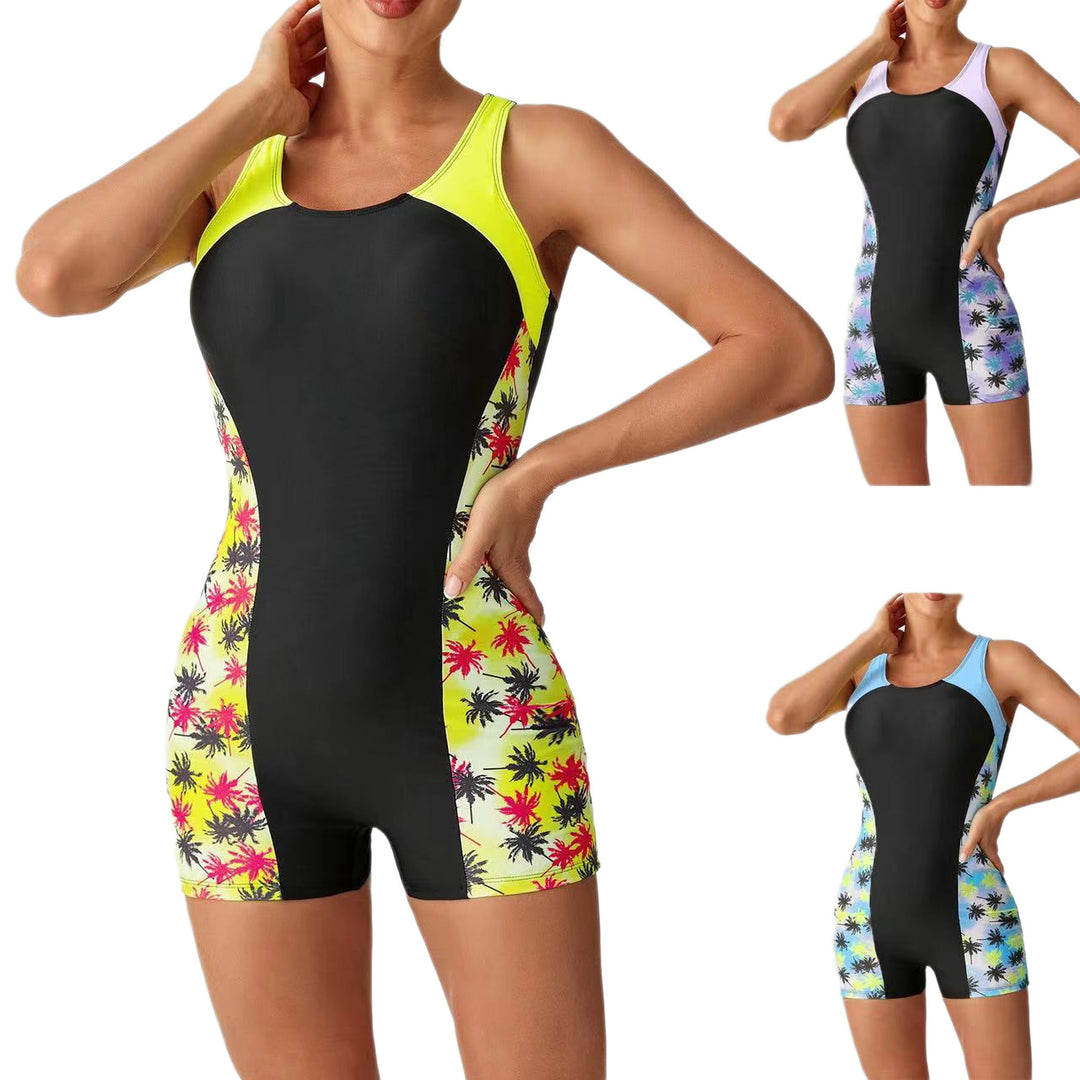 Damen Sportlicher Badeanzug mit lebhaftem Palmen-Design Echo Archiv