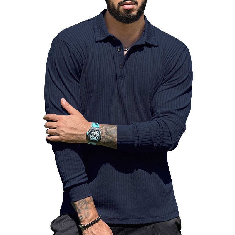 Herren Langarm Polohemd mit Rippstruktur Echoarchiv