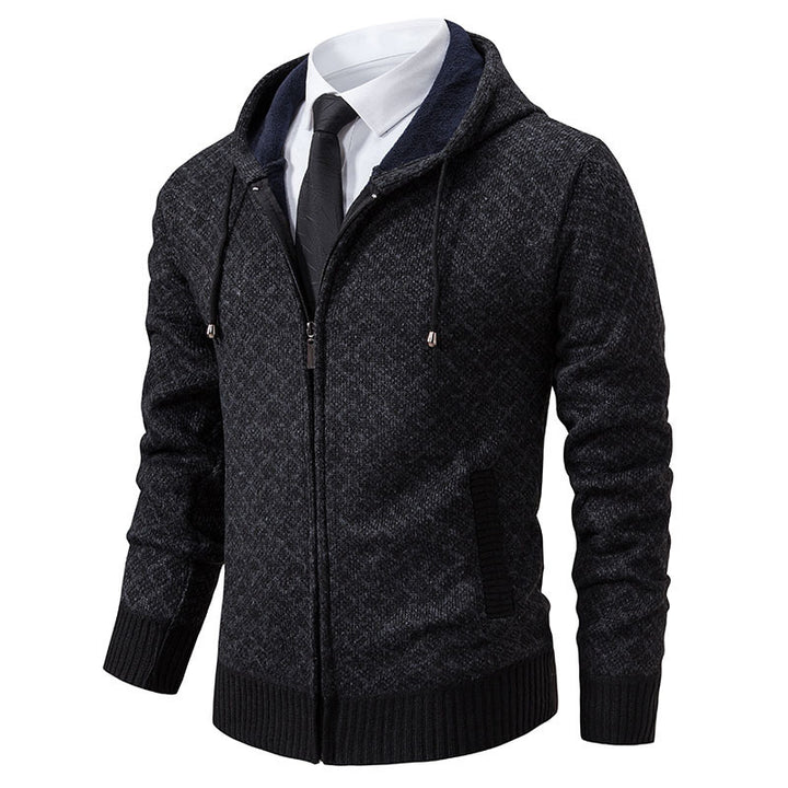 Herren stylische Jacke mit modernem Wabenmuster und Kapuze Echoarchiv