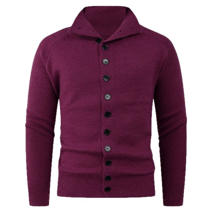 Herren Strickpullover mit hohem Kragen und Knopfverschluss Echoarchiv